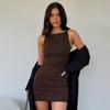 Letní ležérní móda Mini bez rukávů Zavinovací Y2K Základní Vesta Šaty Oufity Sexy Elegantní Ženy Klubová Párty Večerní Šaty