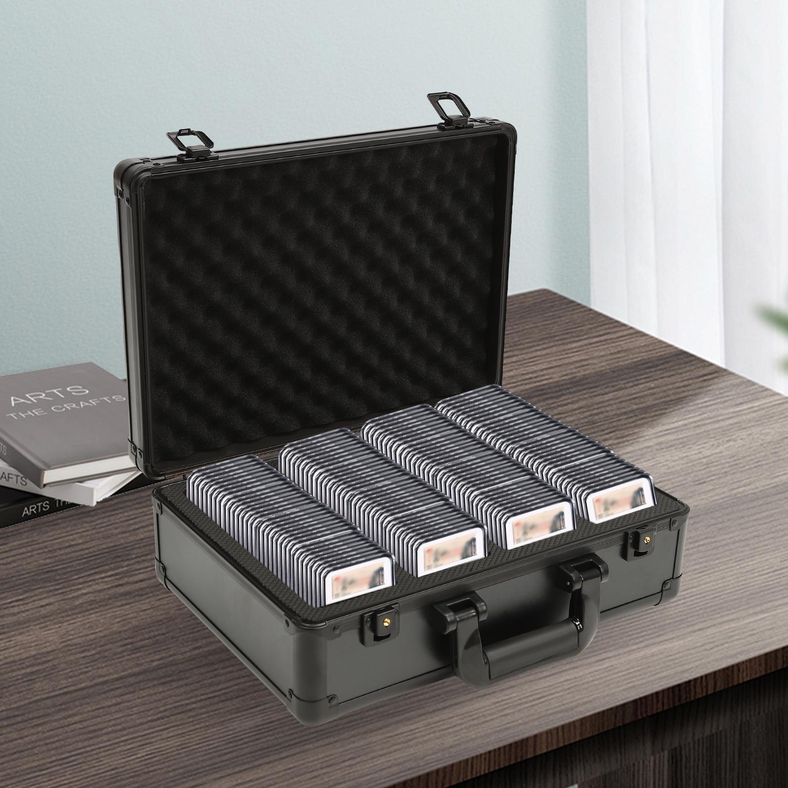 

Premium Graded Coin Slab Storage Case - Compact Travel Holder for Collectible Coins - Durable Aluminum Alloy Hard Shell Holder чёрный