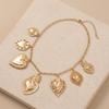 Exaggerated Chain Necklace Vintage Heart Pendant Necklace Women Neck Jewelry  Women's Accessory