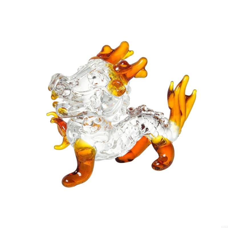 62KD Colorful Crystal Feng Shui Dragon Statue for Office Living Room Craft with Care