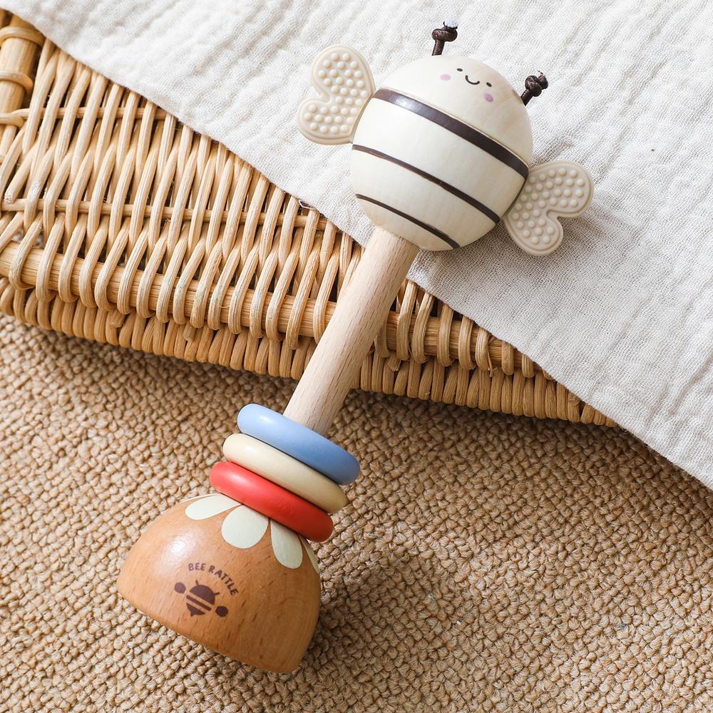 Musical Instruments Montessori Music Wooden Cartoon Bee Ringing Toy 0 12 Months Toys Kids Early Educational Wooden Instruments