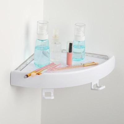 Bathroom Plastic Snap Up Corner Shelf Shower Storage Wall Holder Shampoo Holder