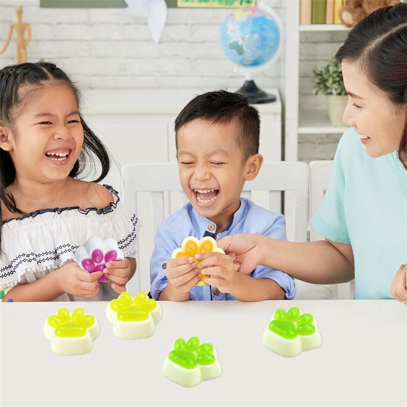 Cat Paw Squishy Toy Soft Squeeze Pinch Toys for Stress Relief Family Squishy Funny Fidget Gifts for Children Adults Party Favors