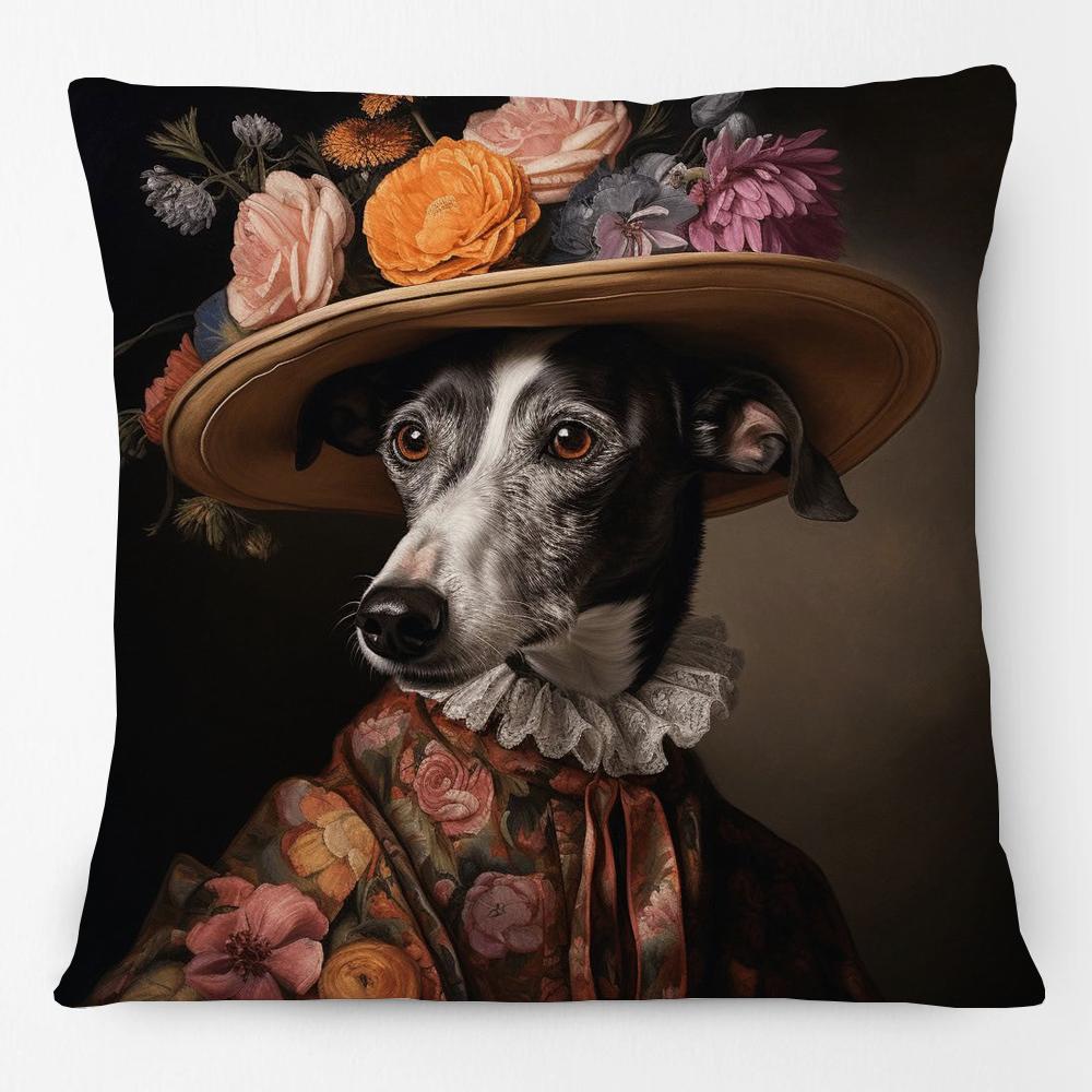 Victorian Princess Cat Labrador Dog Lord Greyhound Pet Portrait Print Cushion Cover Pillow Case