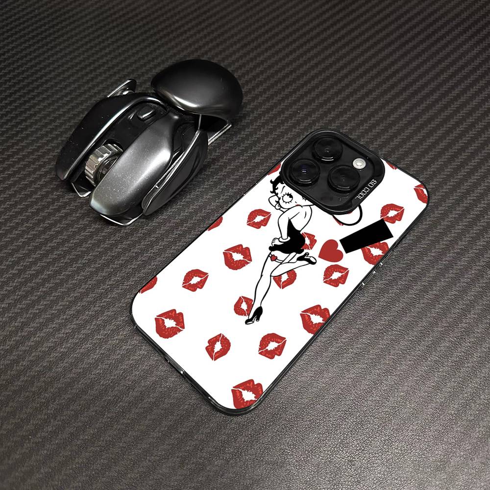 B-Betty-Cute-B-Boop Anime Phone Case For iPhone 16 15 14 13 12 11 17 Pro MAX Plus Pro Matte Shockproof Cover