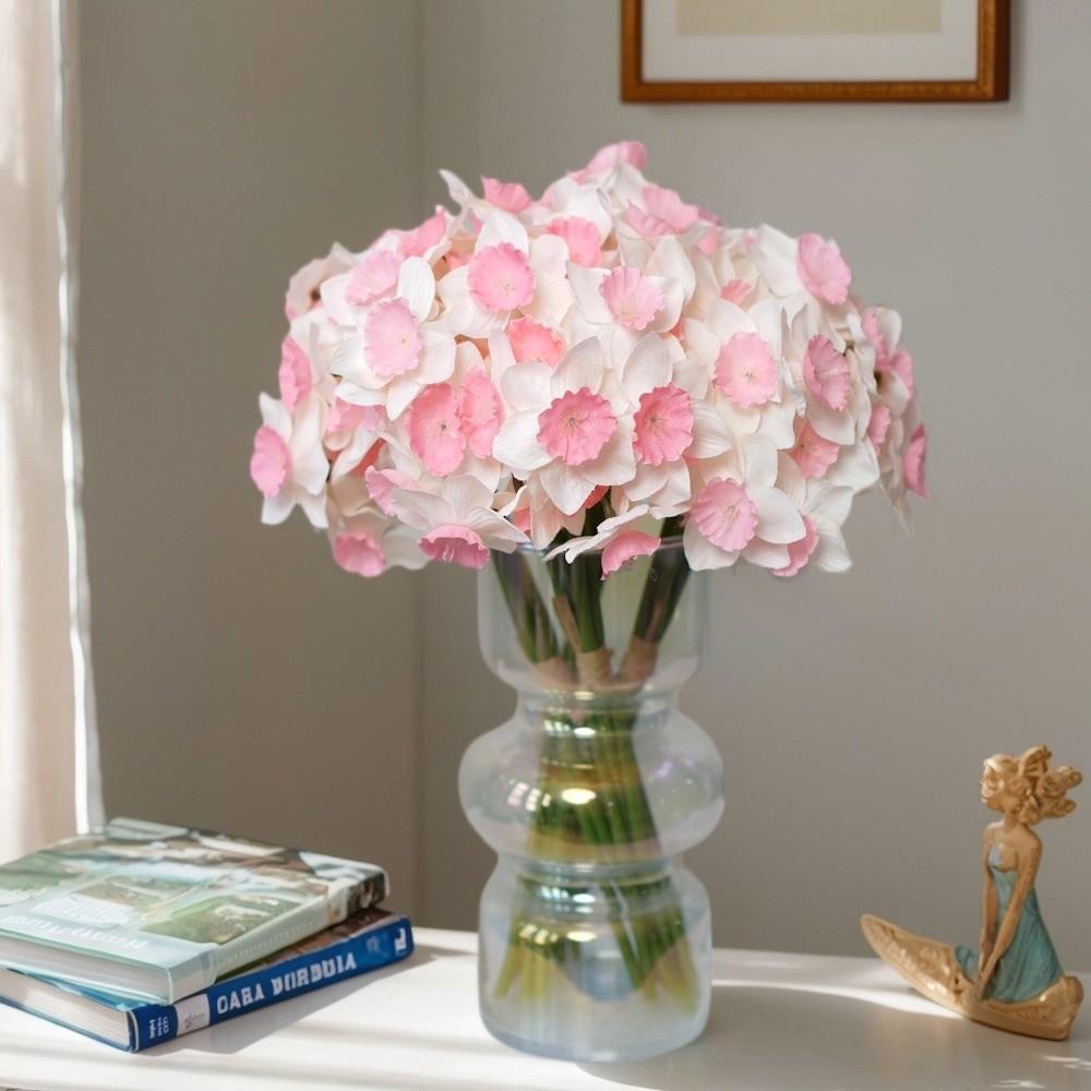 6PCS/Bundle Yellow Fake Daffodils Bouquet Simulated Decor Silk Flower  Wedding Decoration