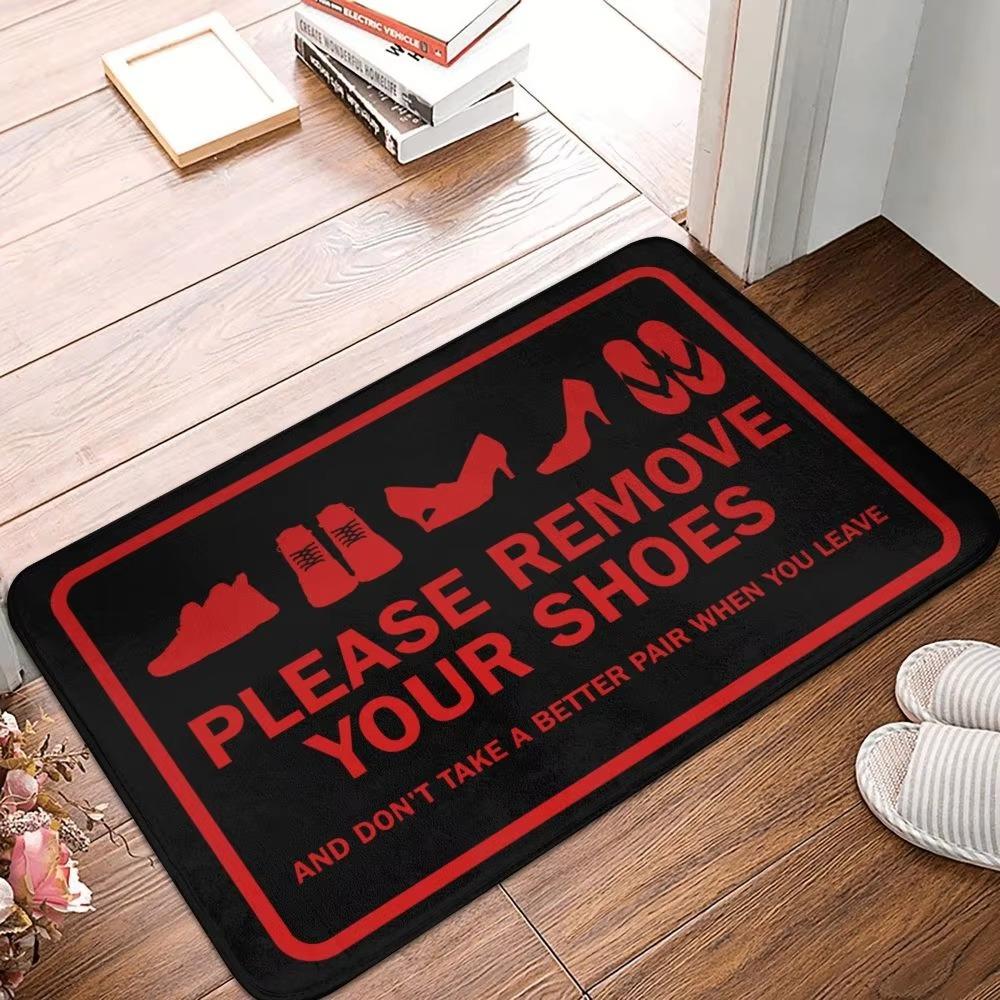 Welcome Home Please Remove Your Shoes Pattern Entrance Floor Mat Bathroom Absorbent Foot Door Mat Decoration Anti Slip Doormat