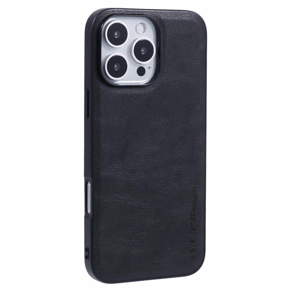 X-LEVEL Bojue-3 Series For iPhone 16 Pro Case Leather Coated PC+TPU Anti-Scratch Protective Cover