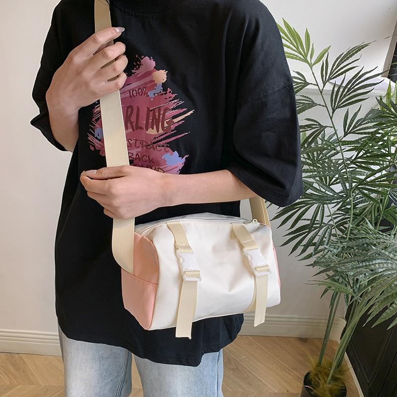 Women's Bag Nylon Cloth Pillow Bag New Shoulder Bag Fashionable Sweet Contrasting Messenger Bag
