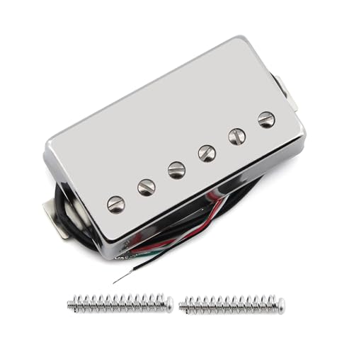 FLEOR Alnico5 Guitar Humbucker Pickup 4-Wire 14-15K Bridge Pickup Chrome Fit LP Style Guitar Pickup Parts