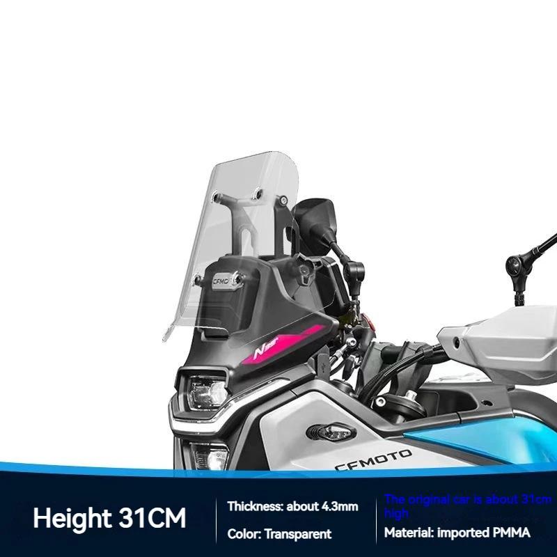 For CFMOTO  450MT Windshield Modification 450MT Transparent Front Windshield and Heightened Chest Guard Accessories