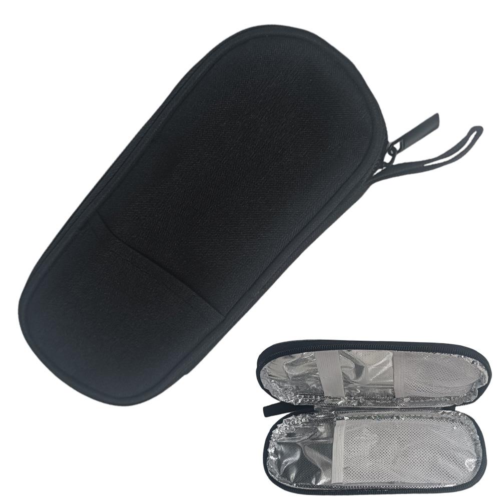 

Portable Insulin Cooling Bag PU Waterproof Diabetic Pocket Pill Protector Reusable Carry-on Protector Glaciated Cold Storage Bag чорний