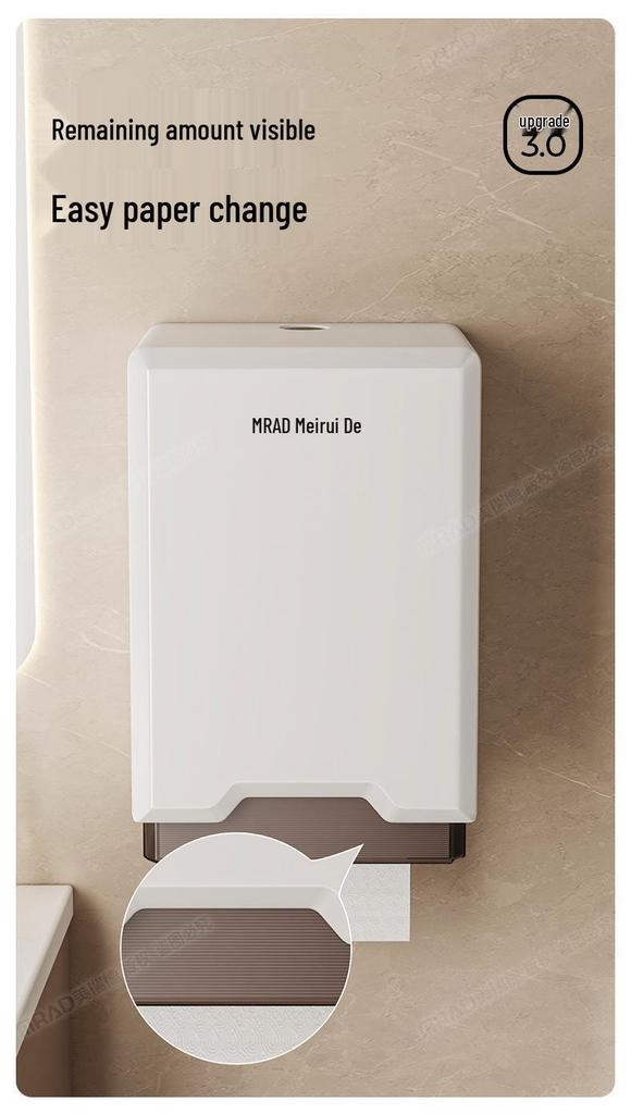 Punch-Free Wall-Mounted Tissue Box Holder for Bathroom, Kitchen, and Living Room