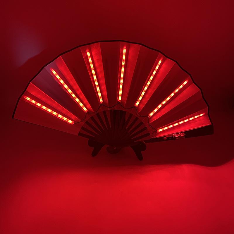 Irisierender LED Leucht-Disco-Party-Fächer - Leuchtende Faltbare Bühnenrequisite