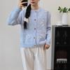 Crew Neck Loose Embroidered Knitted Cardigan Autumn and Winter New Soft Waxy Sweet Gentle Wind Sweater Jacket Women