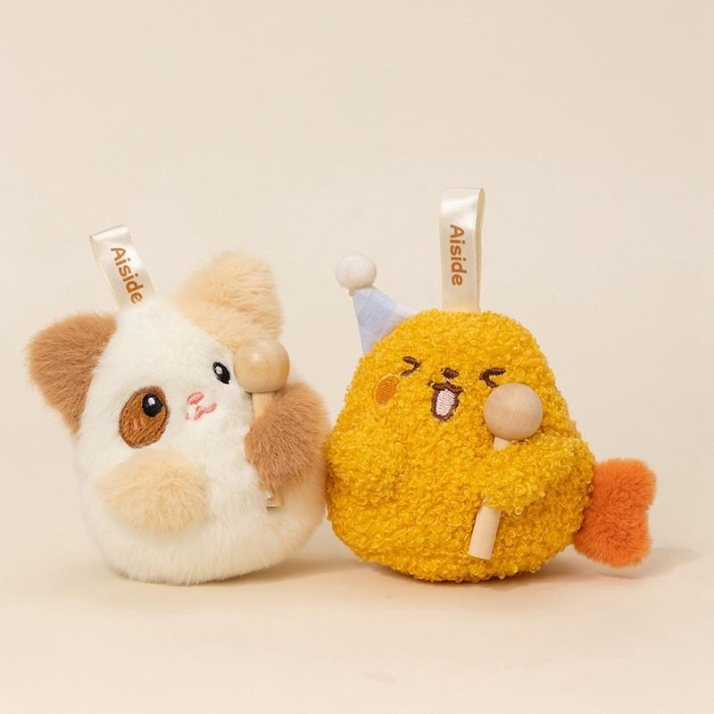 Knock On The Wooden Fish Plush Keychain With Soft Polyester Filling For Gift And Decoration