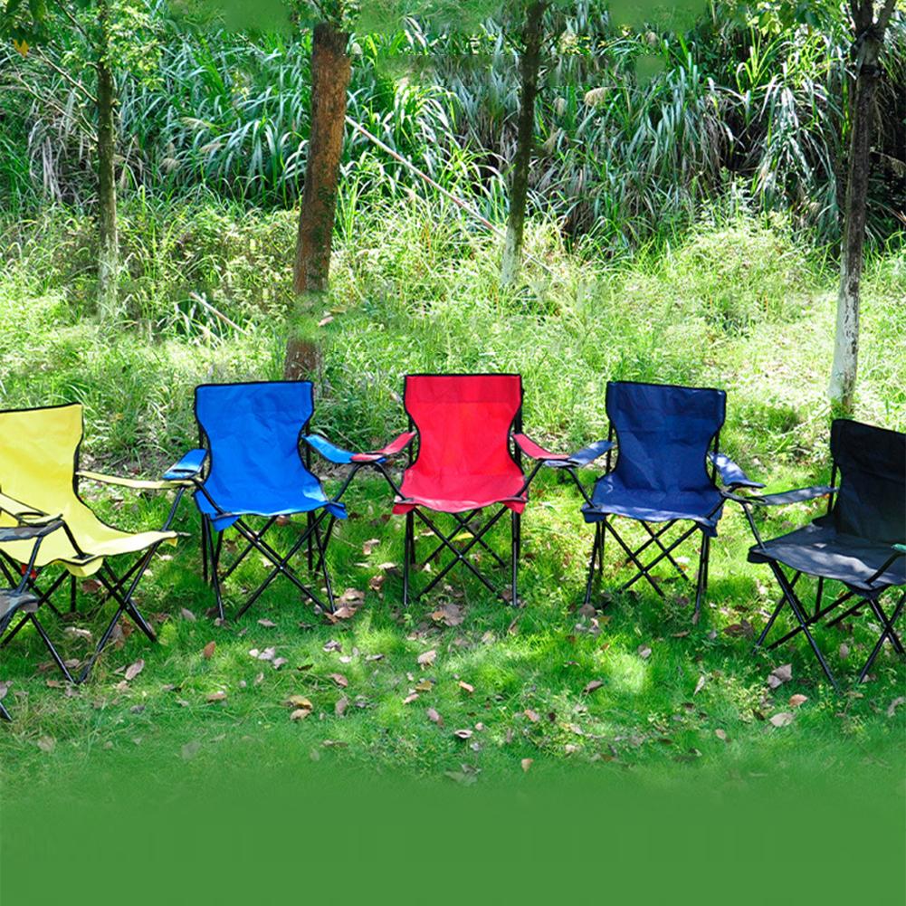 Portable Folding Outdoor Chair Beach Camping Armrest Chair Backrest Fishing Seat Leisure Foldable Chair
