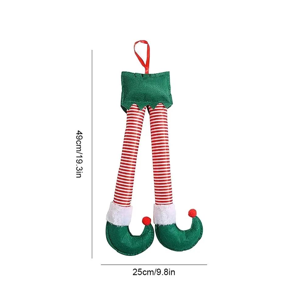 2025 New Year Christmas Elf Santa Legs Car Accessories Christmas Decor For Home Xmas Tree Pendants Ornaments  Happy Gifts