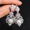 Xiaomi Huitan Royal Sparkling Cubic Zirconia Drop Earrings for Women Gentle Wedding Engagement Bridal Aesthetic Imitation Pearl Jewelry