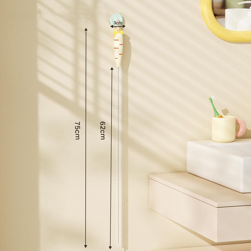 Kitchen Sink Cleaning Tools Wall-Mounted Garbage Clip Tweezers Pipe Hair Cleaning Tool Cute Radish Bathroom Sink Hair Clips белый