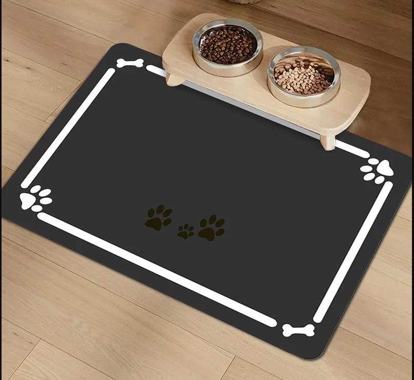 Dog and Cat Food Mat Pet Bowl Mat Absorbent Stain-Free Quick-Drying Innovative Pet Supplies Dog and Cat Water Dispenser Mat