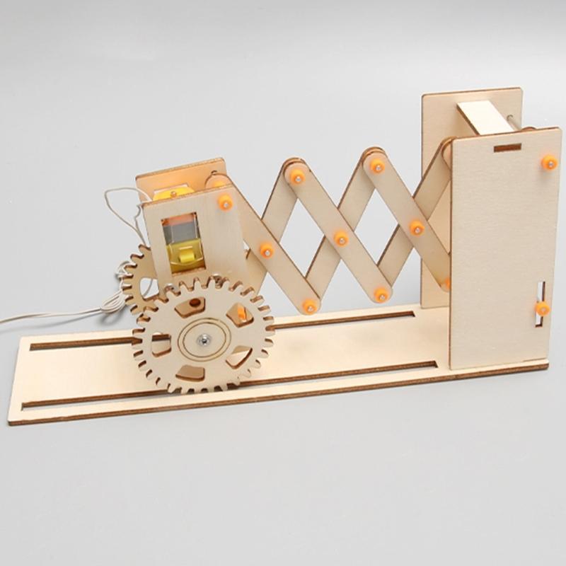 DIY Science Gismo Wooden Folding Security Gate Physics Experiment Teaching Equipments Kits STEM Toy Kids Learning Toy
