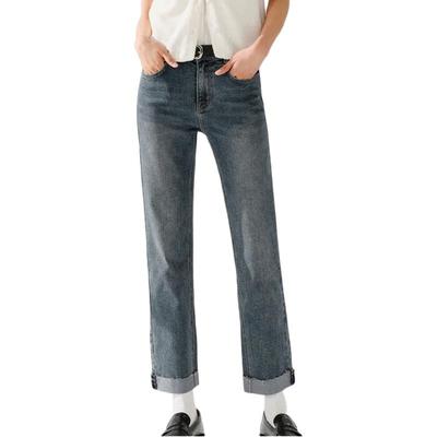 Semir Women's Senrou Denim Rolled Hem Straight Leg Jeans