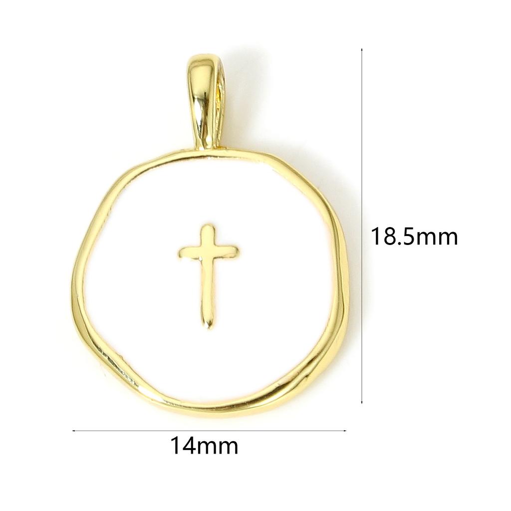 1 Piece Brass Concise Brass Moon Lighting Charms For Jewelry Making 18K Real Gold Plated Irregular Pentagram Star Enamel Pendant