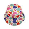 Heart Pattern Panama Women Men Summer Sunscreen Fisherman Hat Unisex Reversible Bucket Hat Fashion Decorate Valentine's Day Love