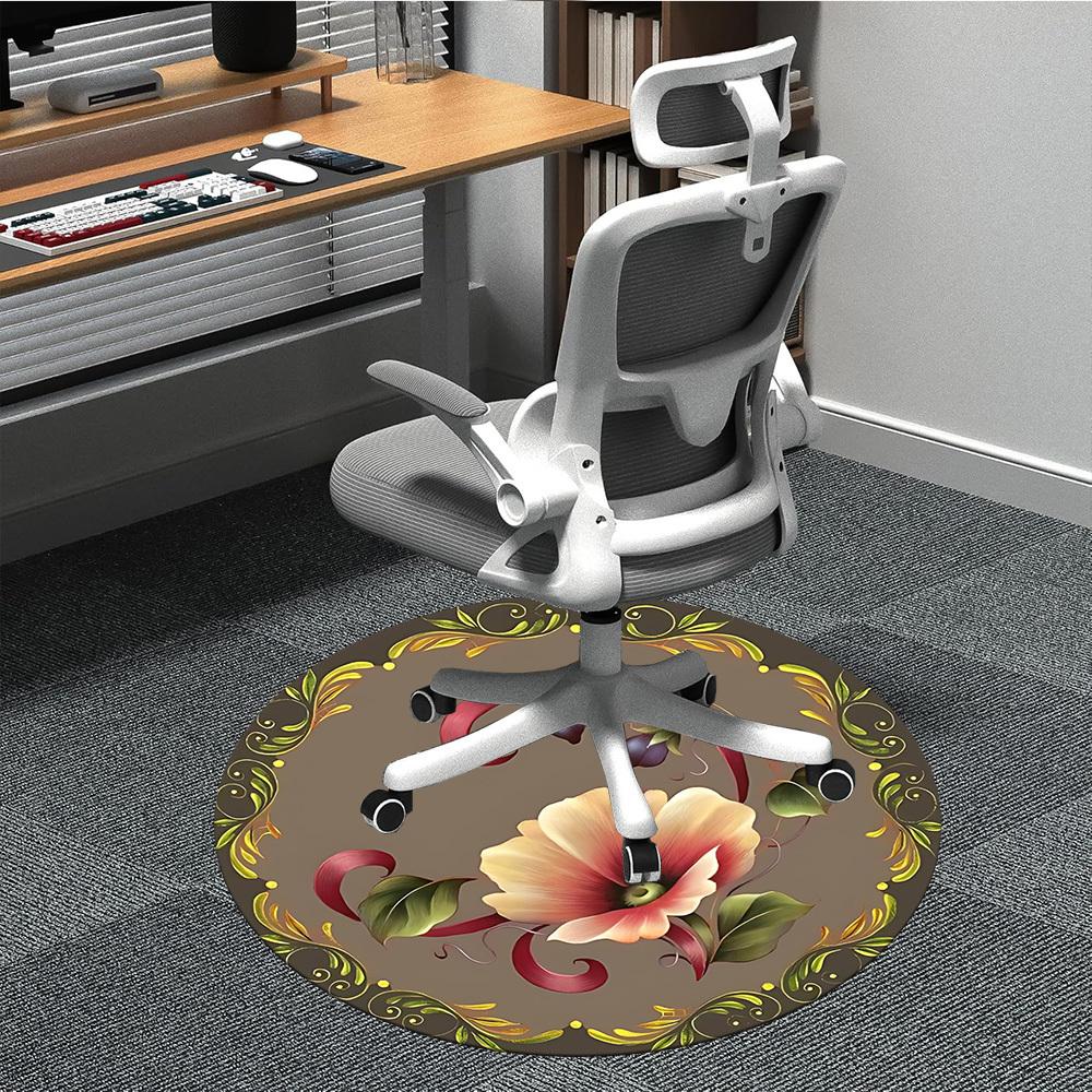 

1pc Floral Ornament Chair Carpet for Office, Soft Flannel Throw Mat, Perfect for Office, Holiday Party Decoration Choice yy260320105 80cm by 80cm