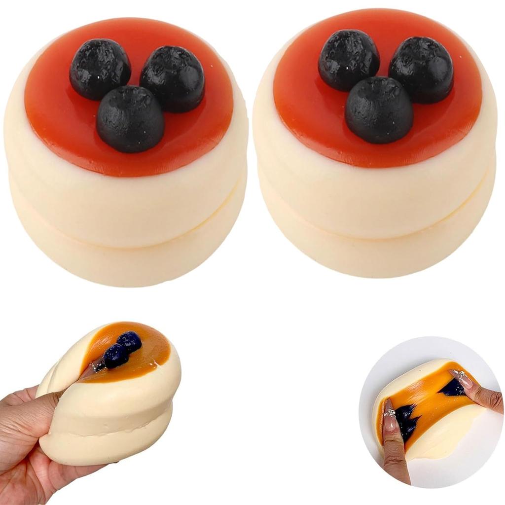 Silicone Simulation Squishy Toys for Office and Students Sensory Stress Time Perfect for New Strawberry Blueberry 2-Pack - Play, Squishy, Watery,