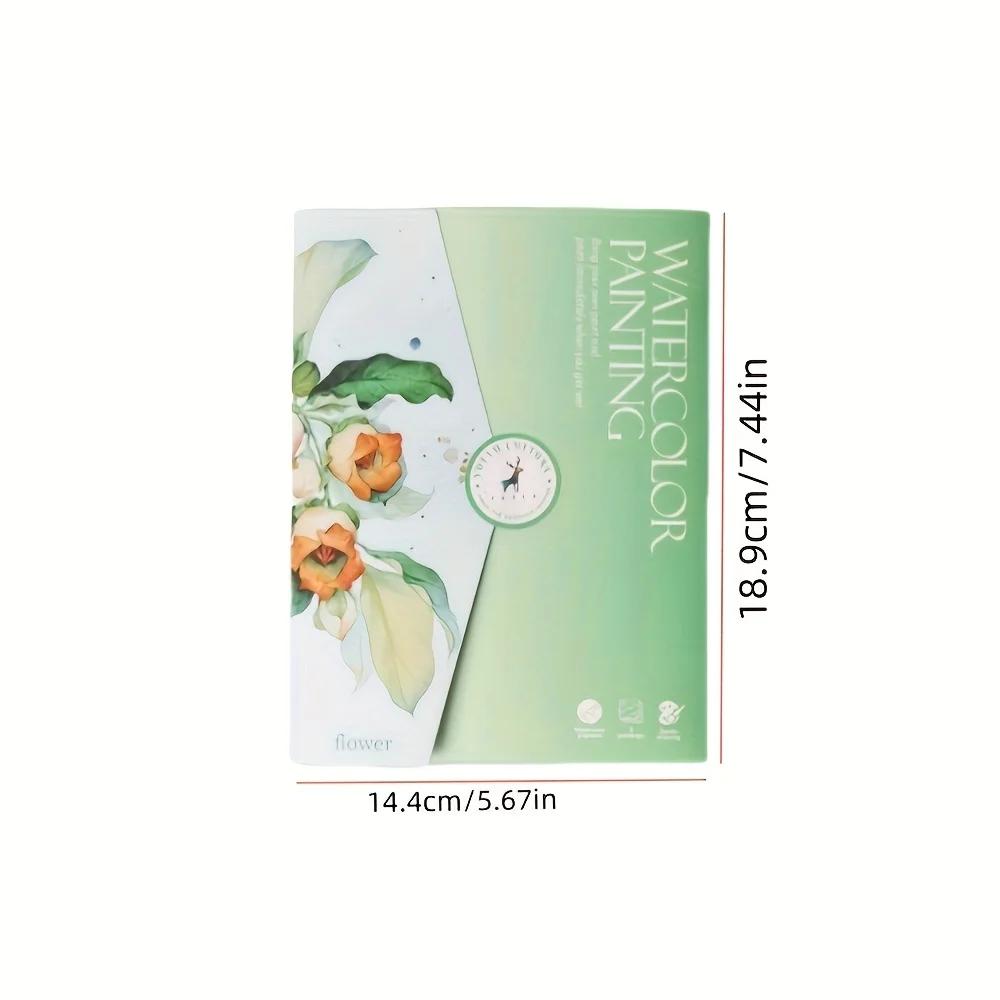 A Set of Creative Watercolor Painting Tools - Adult Coloring Book with Landscape and Floral Patterns