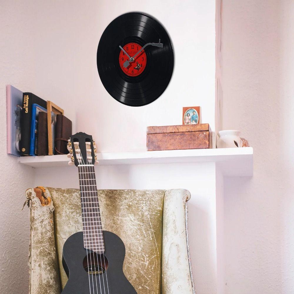 Vintage Household Wall Clock Ultra-Quiet Music Decor Vinyl Record Wall Clock Gift