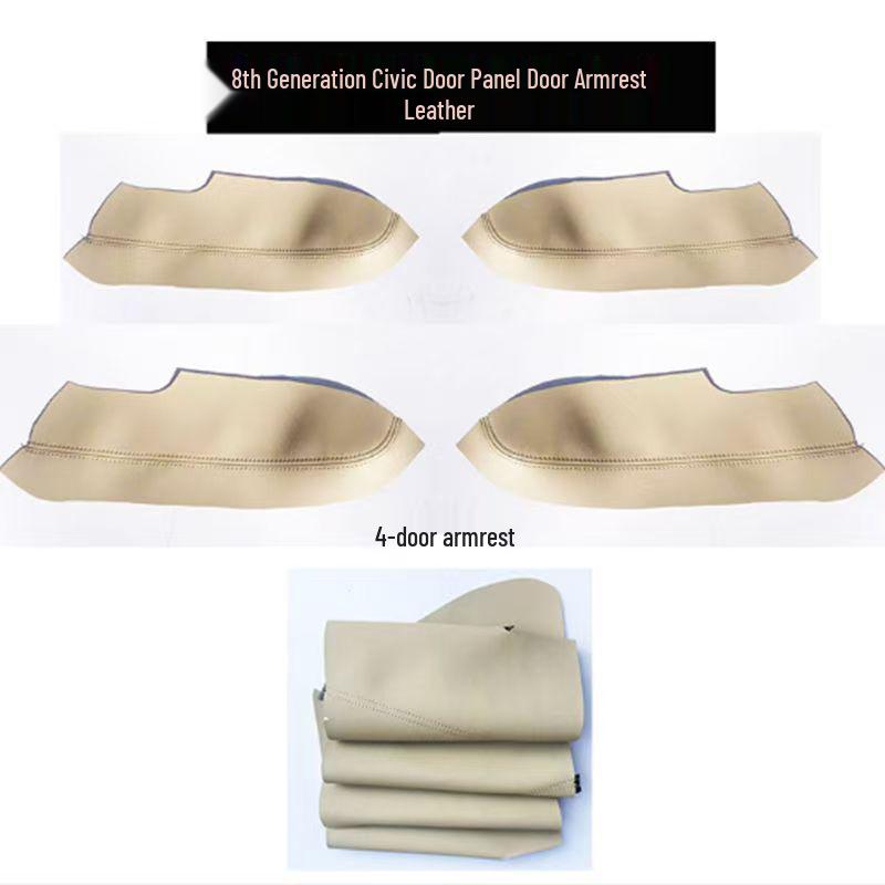 Honda Civic 8th Gen Door Panel Armrest Leather Cover Set for Interior Fabric Modification