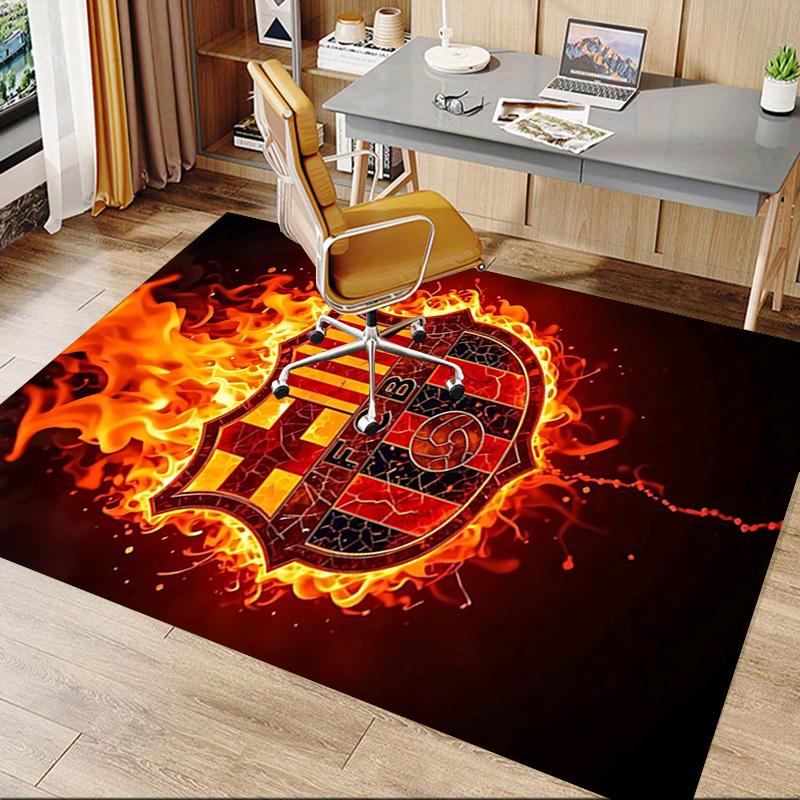 1pc FCB Flames Carpet Anti Slip Polyester Floor Mat for office,Bedroom