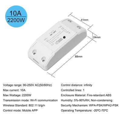Wifi Smart Switch Compatible with  Alexa & for Google Home Timer 10A2200W Wireless Remote