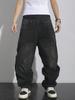 Popular Jeans Men's Clothing American Retro High Street Trendy Men's Pants Loose Straight Jeans Men