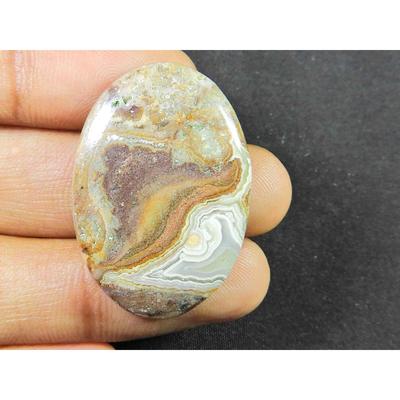 25Cts. Natural Crazy Lace Agate Oval Crystal Cabochon Loose Gemstone 22X32MM SK-2375