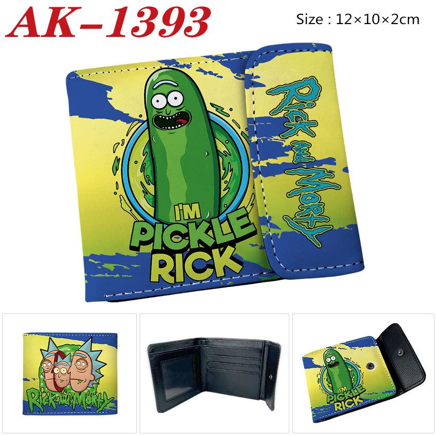 Rick und Morty Geldbörse PU-Leder Druckknopf Faltbar Anime Kartenhalter Tragbare Kurze Geldbörse