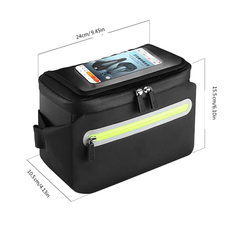 Reflexní taška na řídítka pro cyklistiku Vodotěsná taška na řídítka kola Přední úložná kapsička Dotykové obrazovky Držák na telefon na kolo