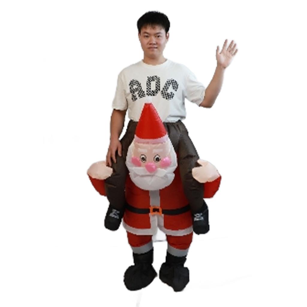 Santa Costume Funny Father Christmas Riding Inflatable Show Party Cosplay Role Playing Props Adult(150 190cm)