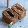 Tissue Dispenser Decorative Rattan Napkin Holder Easy Install Paper Towel Container for Living Room Bedroom Decoration