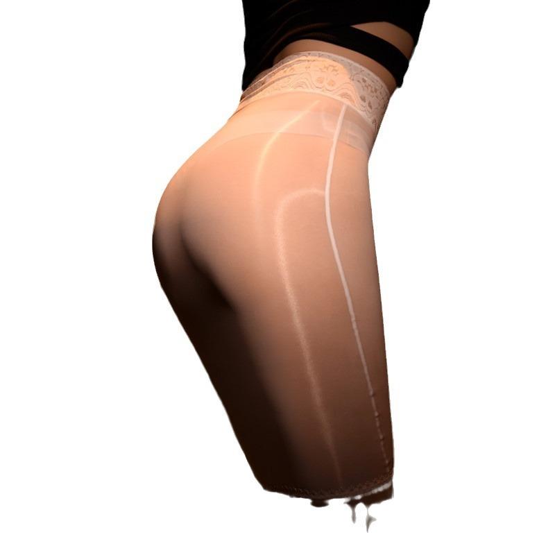 Sexy And Fun Women'S Convenient Lace Ultra-Thin Short Skirt Bodycon Sheer One-Step Tight Glossy Short Skirt