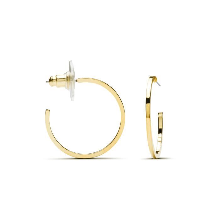 Boucles D'oreilles Baal Alliage Plaqué Or Jaune 18 Carats