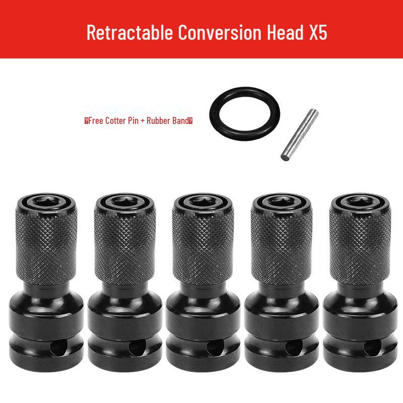 Electric to Air Impact Wrench Converter: 1/2" to 1/4" Hex Bit Adapter with Telescopic Spring Sleeve.