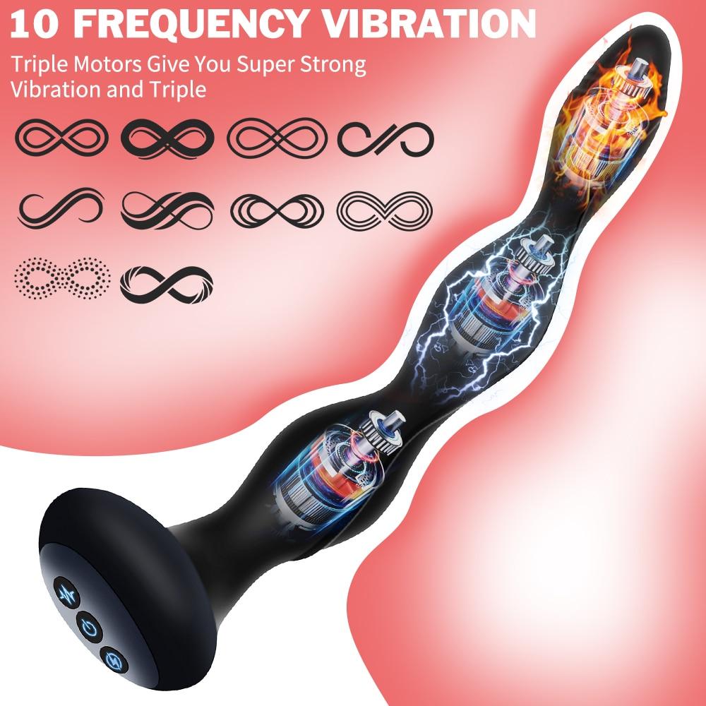 Smart Heating Anal Plug Electric Shock Butt Plugs Anal Beads Prostate Massager Female Masturbator Erotic Sex Toys for Couple