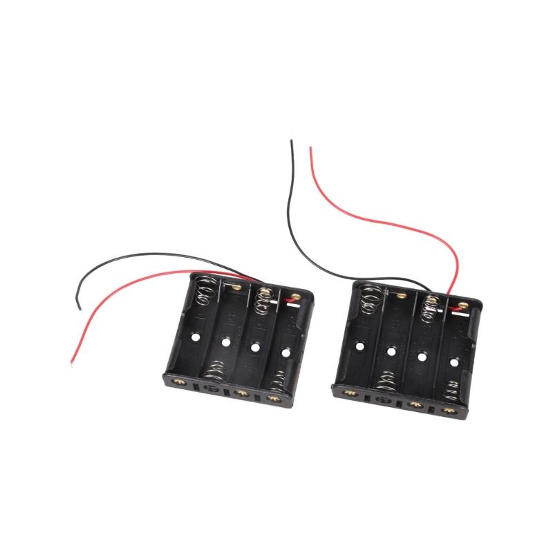 Flexible 2A Battery Holder Box Plastic Battery Organiser Case with Wire for DIY Circuits and Electronics Projects