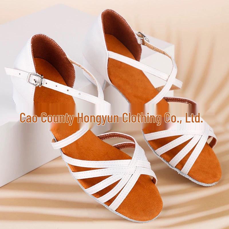 New Style Girls' Latin Dance Shoes with Soft Sole and Flat Heel