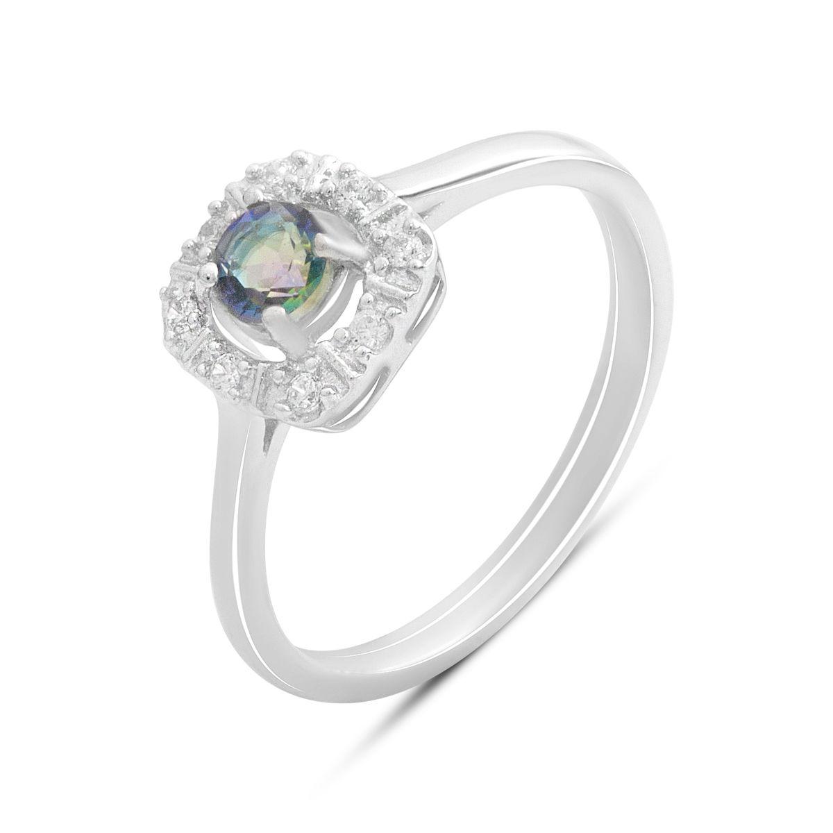 

Silver ring with mystic topaz 0.358ct, item weight 2.25 g (2190400) 17.5 різнокольорові кольору
