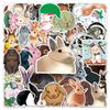 50 Adorable Cartoon Rabbit Stickers for DIY Decoration - Waterproof for Suitcases, Scooters & Cars